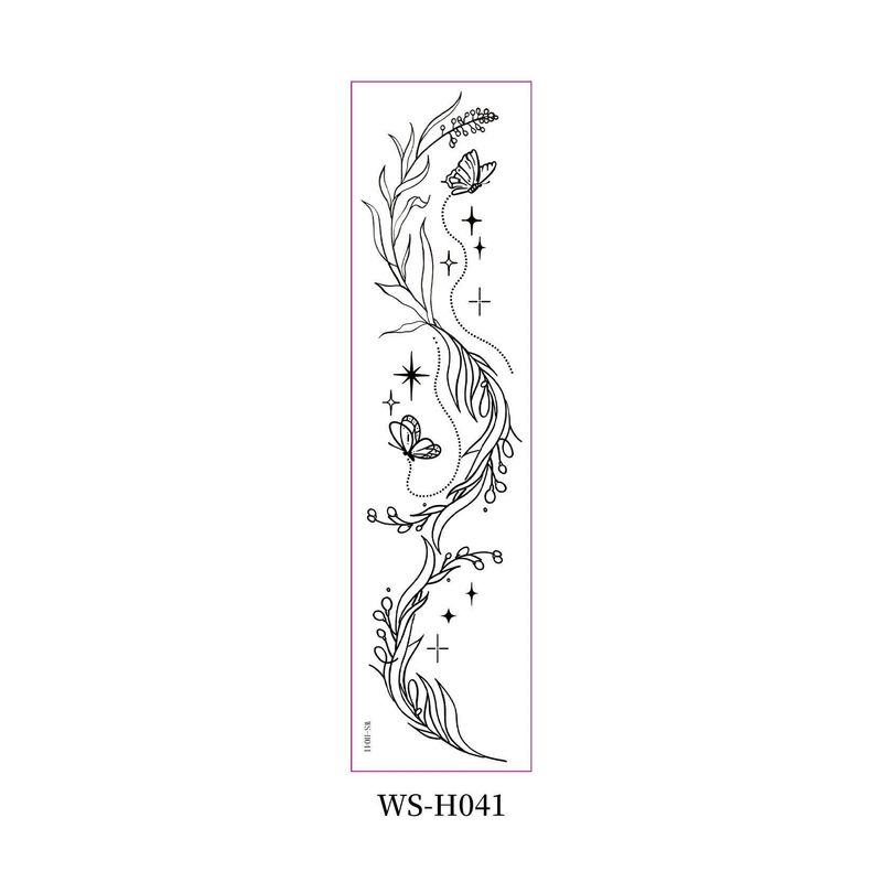 New style floral arm tattoo sticker Waterproof fashionable black and white wild floral tattoo sticker for collarbone and chest Fashion