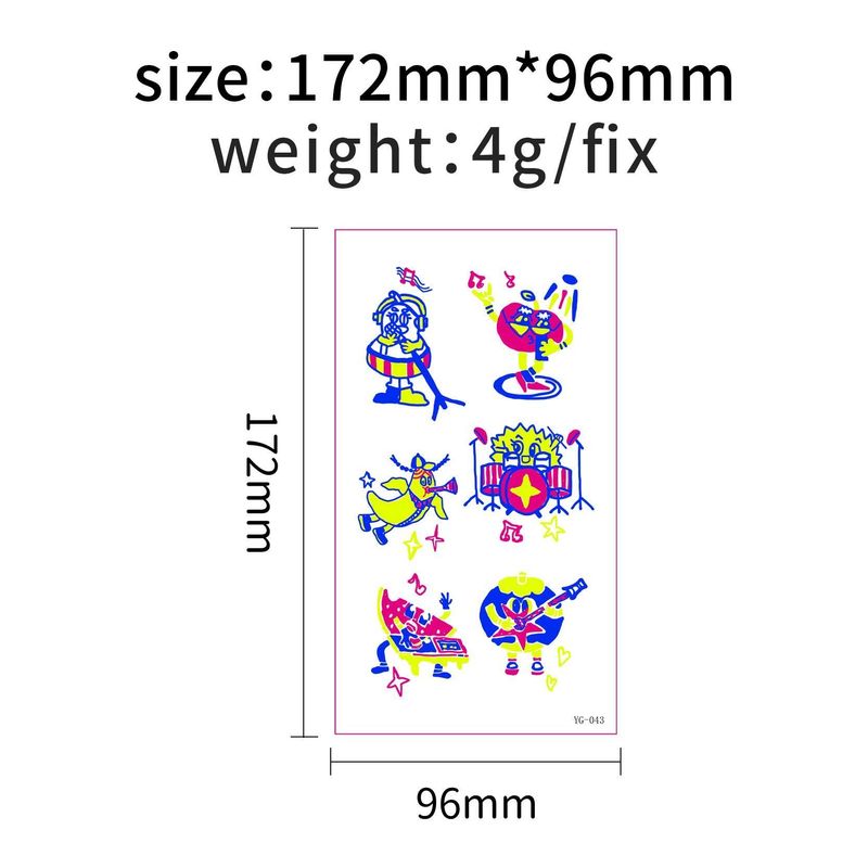 New Electric Syllable Advanced Sense Fluorescent Tattoo Sticker Waterproof Sweat Nightclub Ball Luminous Tattoo Sticker Night light
