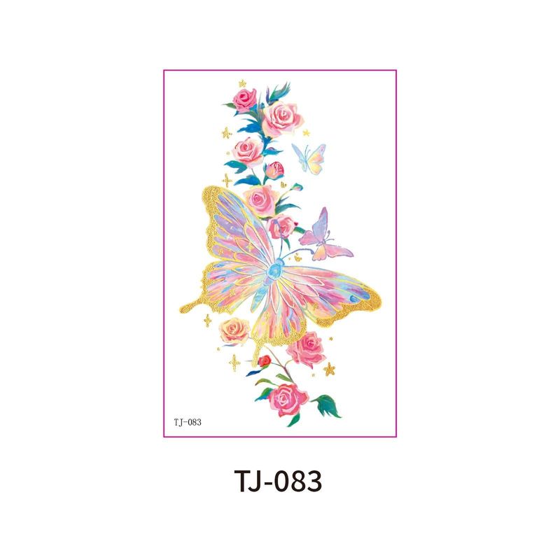 New Bronzing Butterfly Tattoo Sticker Color Fairy Girl Waterproof Photography Arm Clavicle Sticker Fashion