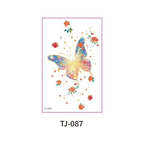 New Bronzing Butterfly Tattoo Sticker Color Fairy Girl Waterproof Photography Arm Clavicle Sticker Fashion
