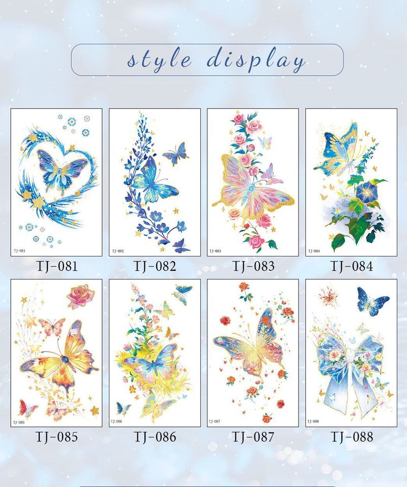 New Bronzing Butterfly Tattoo Sticker Color Fairy Girl Waterproof Photography Arm Clavicle Sticker Fashion