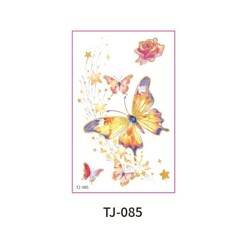 New Bronzing Butterfly Tattoo Sticker Color Fairy Girl Waterproof Photography Arm Clavicle Sticker Fashion