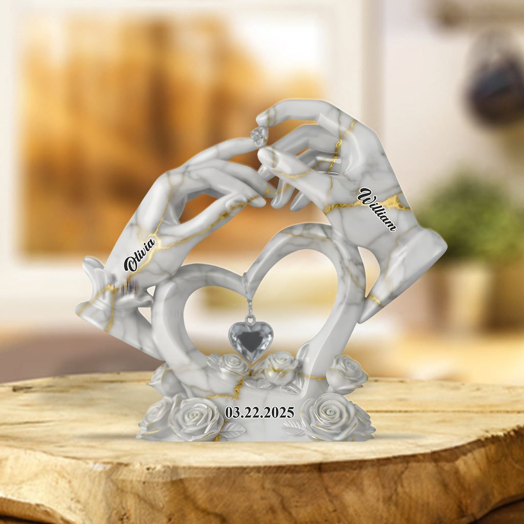 معًا إلى الأبد ، أحبك-زوجان شخصيان ، لوحة أكريليك على شكل فردي