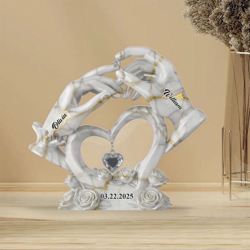 معًا إلى الأبد ، أحبك-زوجان شخصيان ، لوحة أكريليك على شكل فردي