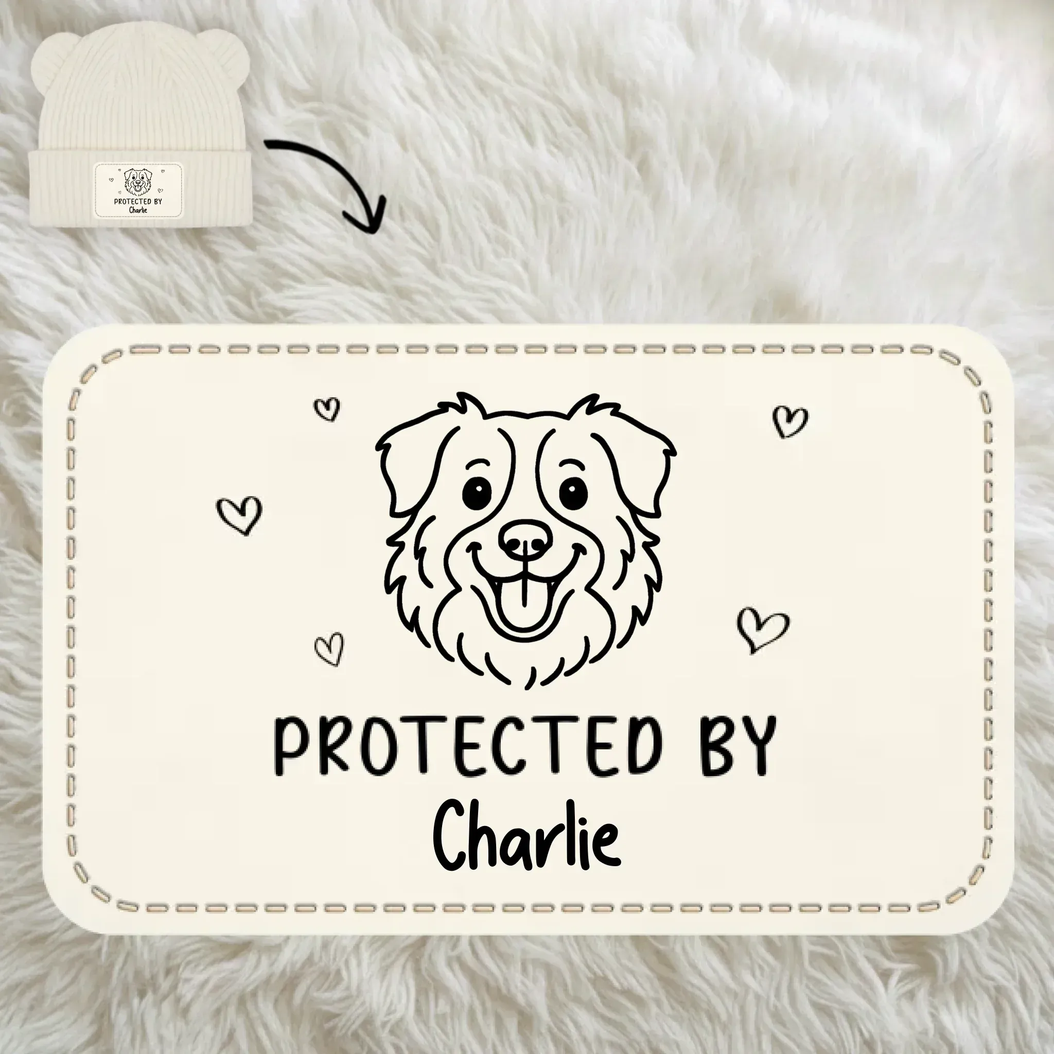 قبعة صغيرة وقفازات مخصصة للأطفال-استحمام شخصي للأطفال ، هدايا تكشف عن نوع الجنس للأمهات الجدد ، الآباء الجدد ، الآباء الجدد ، عشاق الكلاب والقطط