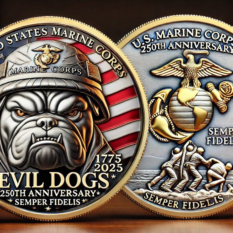 🔥إصدار محدود🎁عملات تذكارية لفيالق البحرية الأمريكية 250
