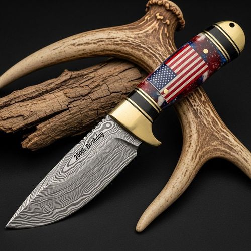 🏅250 years of service-damascene steel mosque knife
