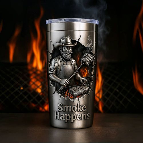 Smoke makes a stainless steel thermos cup