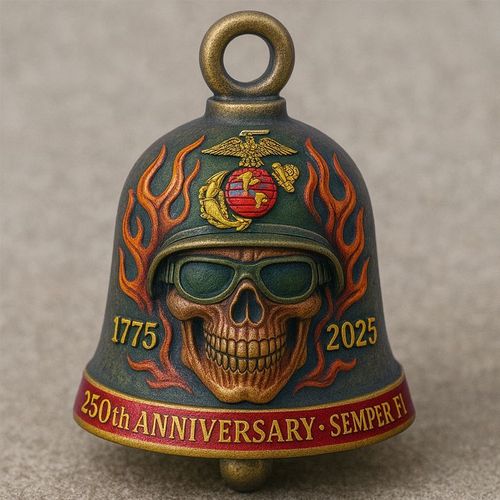 Usa Navy motorcycle memorial bell riding charm