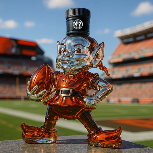 Bottle of whiskey dwarfs browny-brandy