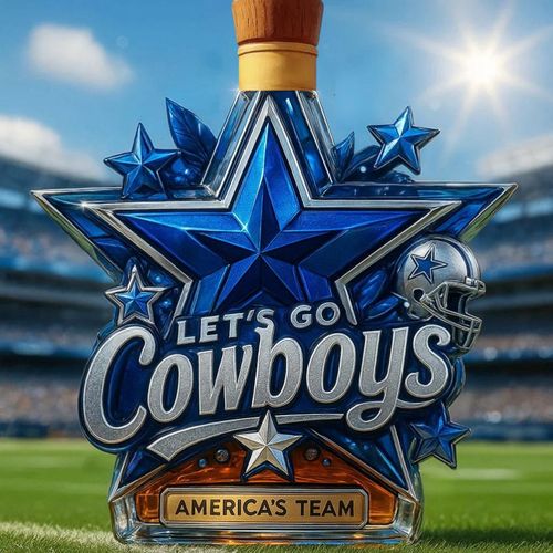 Dallas Cawboys souvenir whiskey bottle