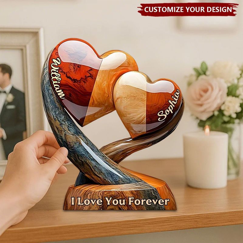 Forever-personalized couple heart painting