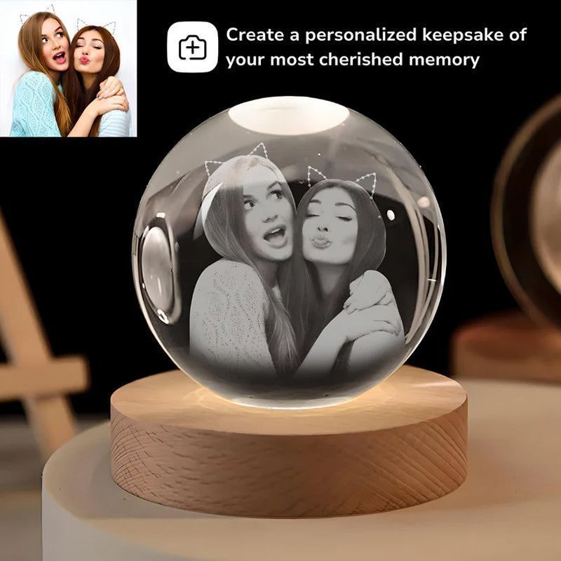 Selfie crystal ball with led night light