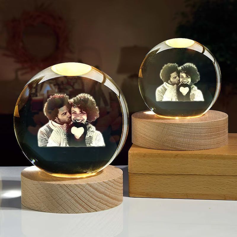 Selfie crystal ball with led night light