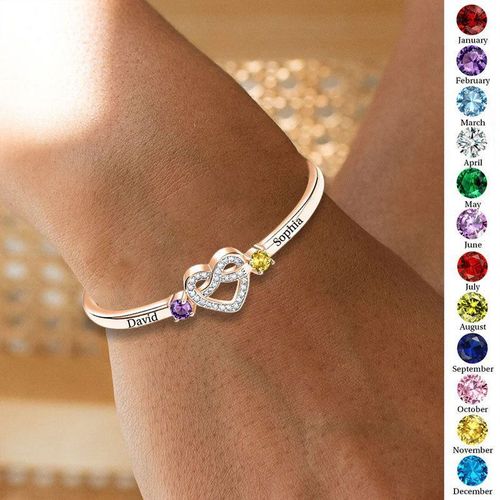 Custom born stone bracelet for couples-we hope to be forever-universal size