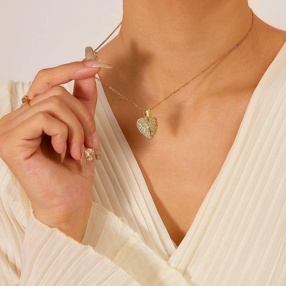 Angel wings necklace eternal guard souvenir with hidden name