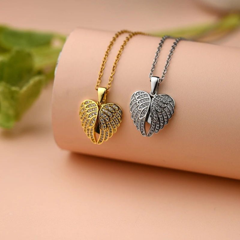 Angel wings necklace eternal guard souvenir with hidden name