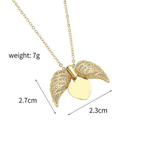 Angel wings necklace eternal guard souvenir with hidden name