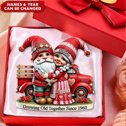 3D effect couple love truck character 2 layer permanent wooden board