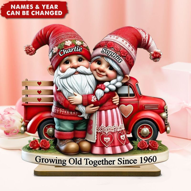 3D effect couple love truck character 2 layer permanent wooden board