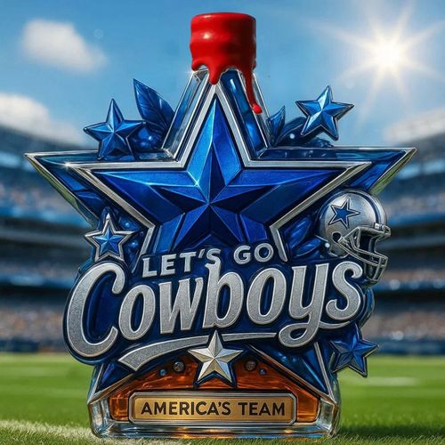 Dallas Cawboys souvenir whiskey bottle