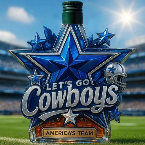 Dallas Cawboys souvenir whiskey bottle