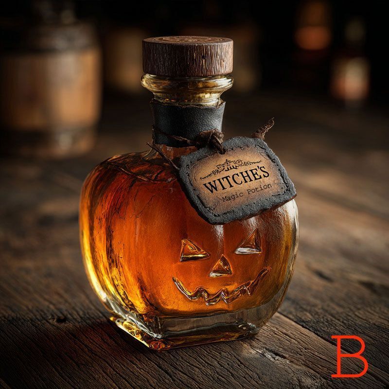 Scary pumpkin wine bottle-halloween