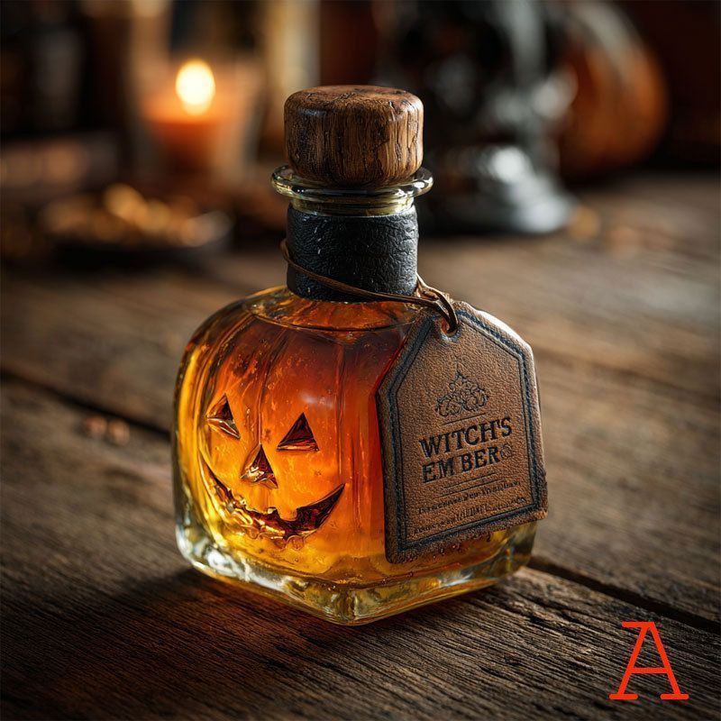 Scary pumpkin wine bottle-halloween