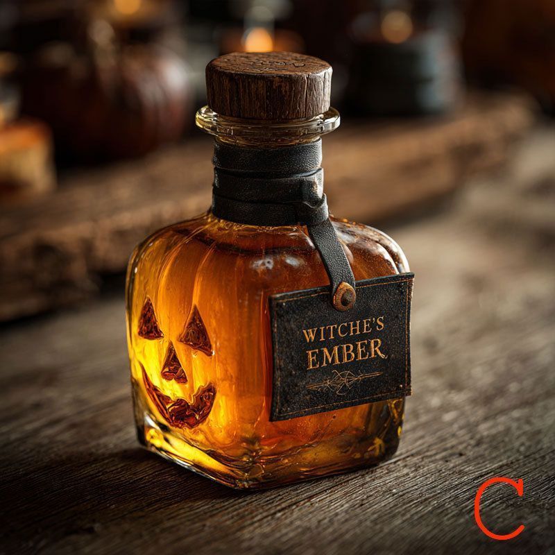 Scary pumpkin wine bottle-halloween