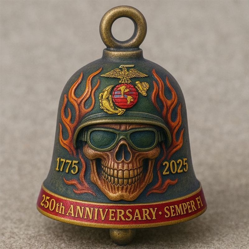 Usa Navy motorcycle memorial bell riding charm