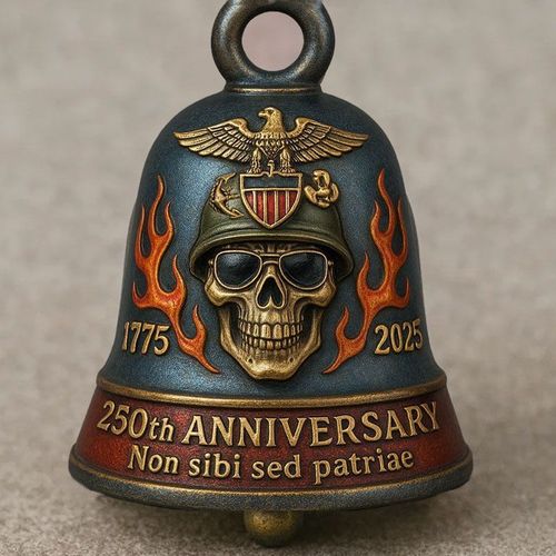 Usa Navy motorcycle memorial bell riding charm