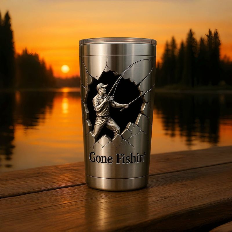 Gold vision stainless steel thermos cup