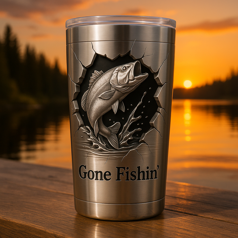 Gold vision stainless steel thermos cup