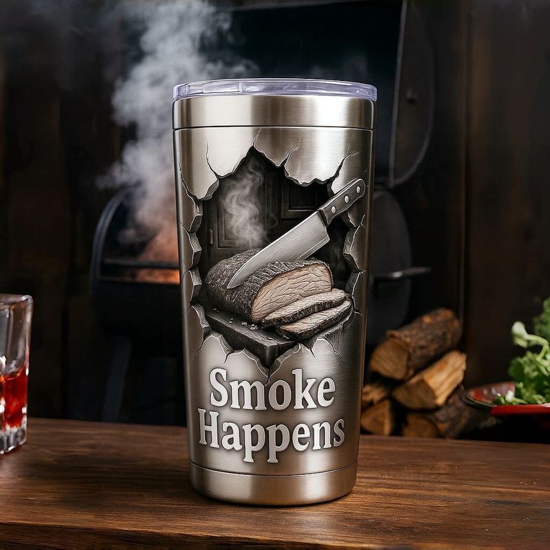 Smoke makes a stainless steel thermos cup