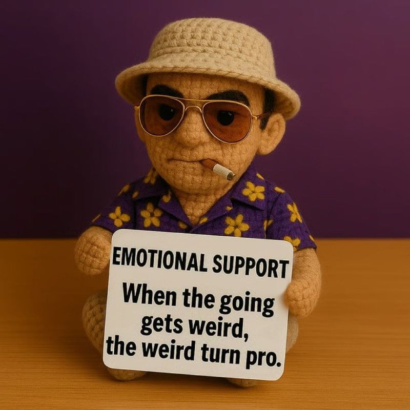 Doll hunter s. Handmade crochet with distinctive quotes