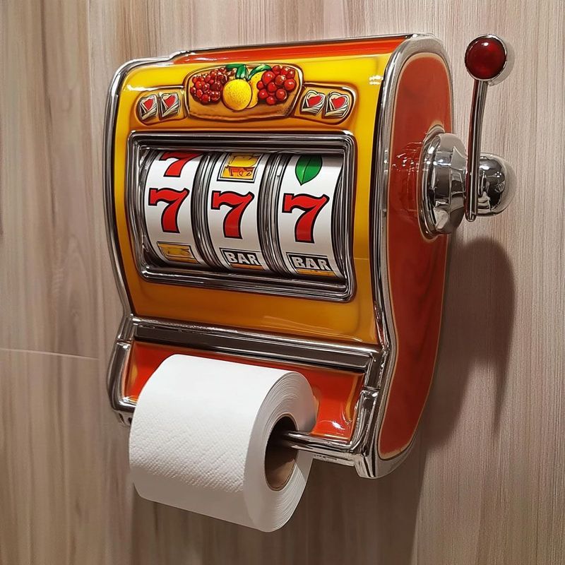 Toilet reel holder, slot machine, grand win for your bathroom