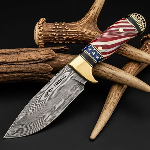 🏅250 years of service-damascene steel mosque knife