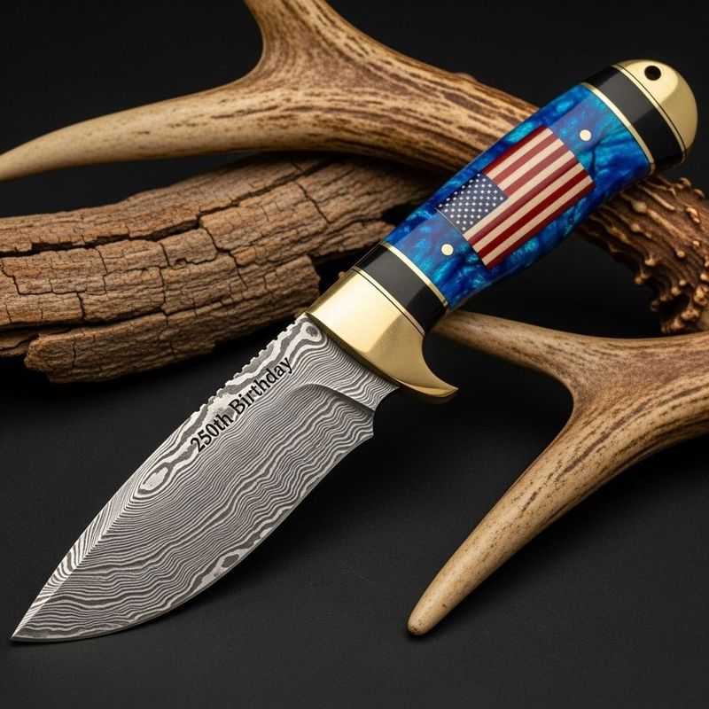 🏅250 years of service-damascene steel mosque knife