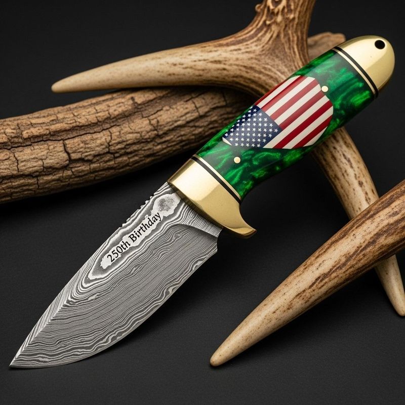 🏅250 years of service-damascene steel mosque knife