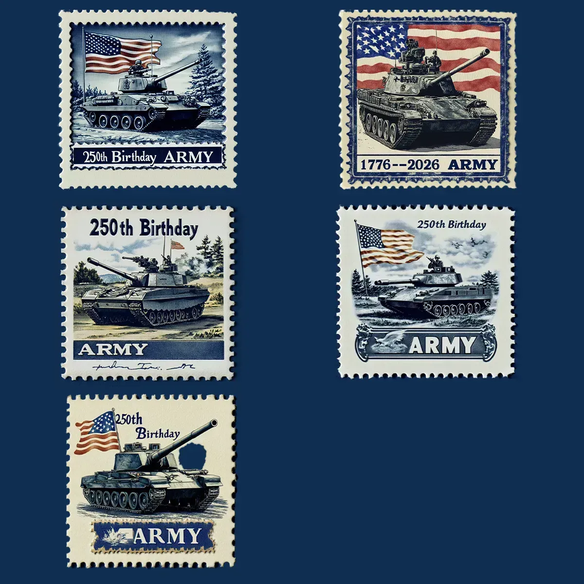 Army birthday souvenir stamps set 250