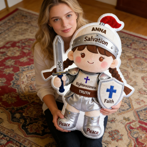 Personalized Gifts For Christian Knights Shaped Pillow