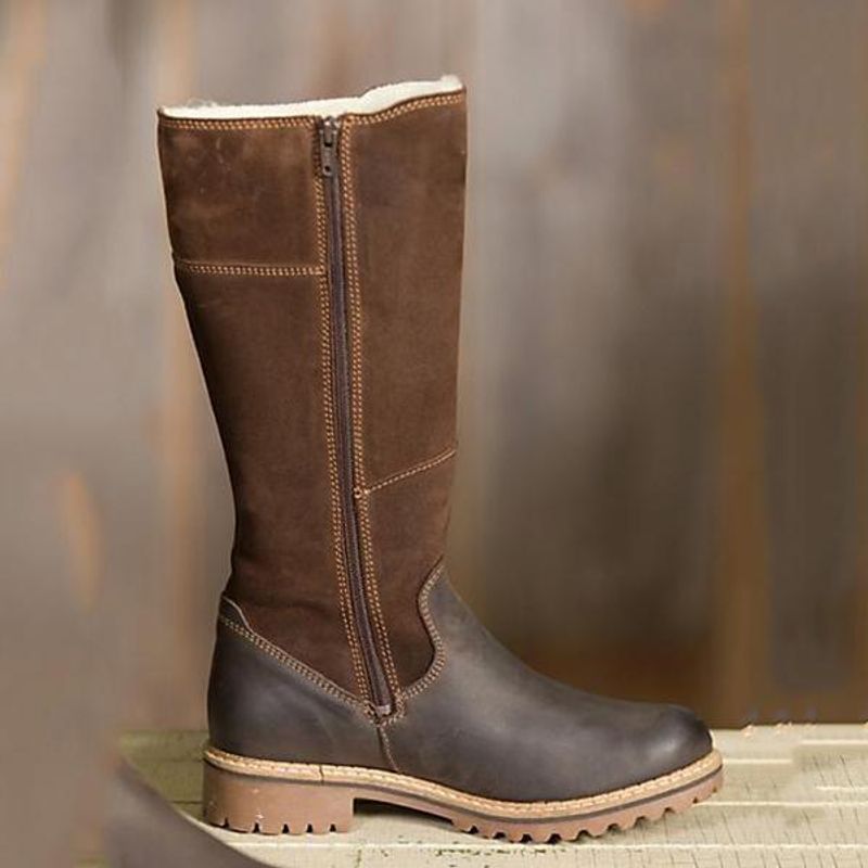 Warm Ladies High Snow Shoes Leather Martin Boots