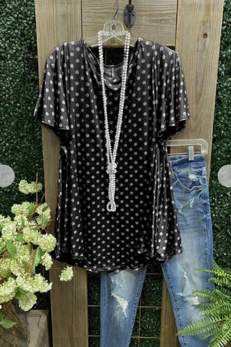 Casual Polka Dot Print T-shirt