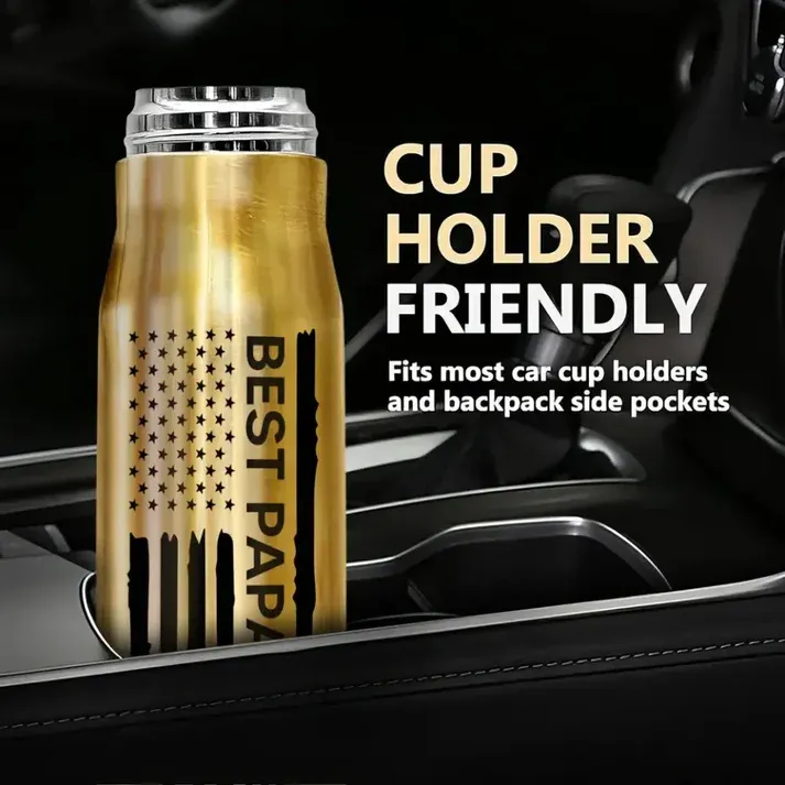 Best Dad Papa Grandpa Ever Fist Bump Outline Nation Flag Fathers Day Gift Bullet Tumbler