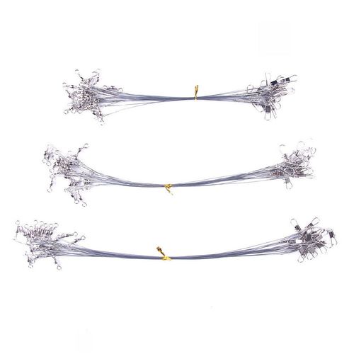 Anti Bite Steel Fishing Line Steel Wire Leader With Swivel Fishing Accessory Lead Core Leash Fishing Wire 15cm 20cm 25cm 30cm