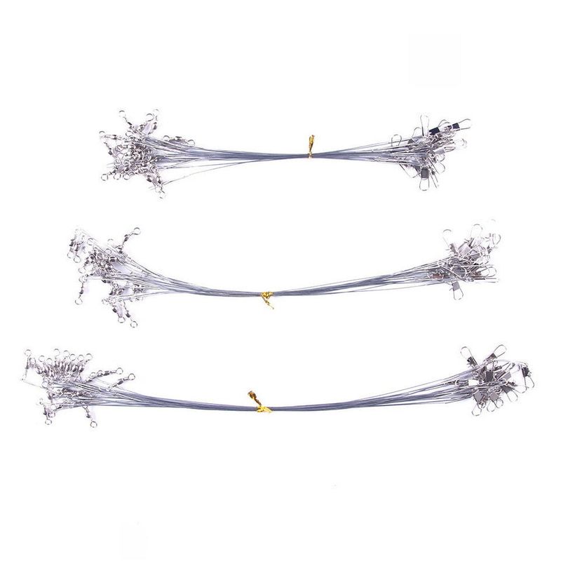 Anti Bite Steel Fishing Line Steel Wire Leader With Swivel Fishing Accessory Lead Core Leash Fishing Wire 15cm 20cm 25cm 30cm