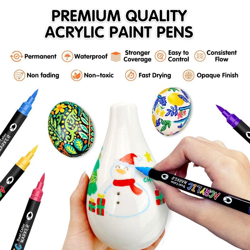 Dual Tip Acrylic Paint Pen Marker - 24/48/72 Colours/Dual Tip Acrylic Paint Pen Marker - 24/48/72/120 Colours