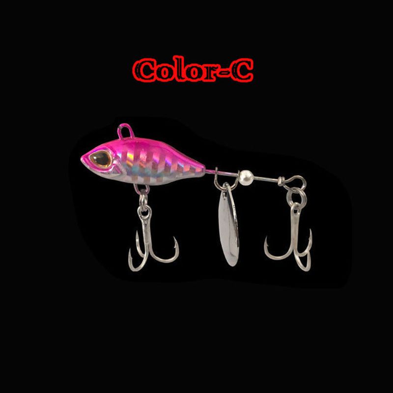 Metal Vib Fishing Lure Vortex Spinning 7g 10g 14g Rotating Sequins Freshwater Hard Bait Vibration Spinner Spoon for Pike Perch