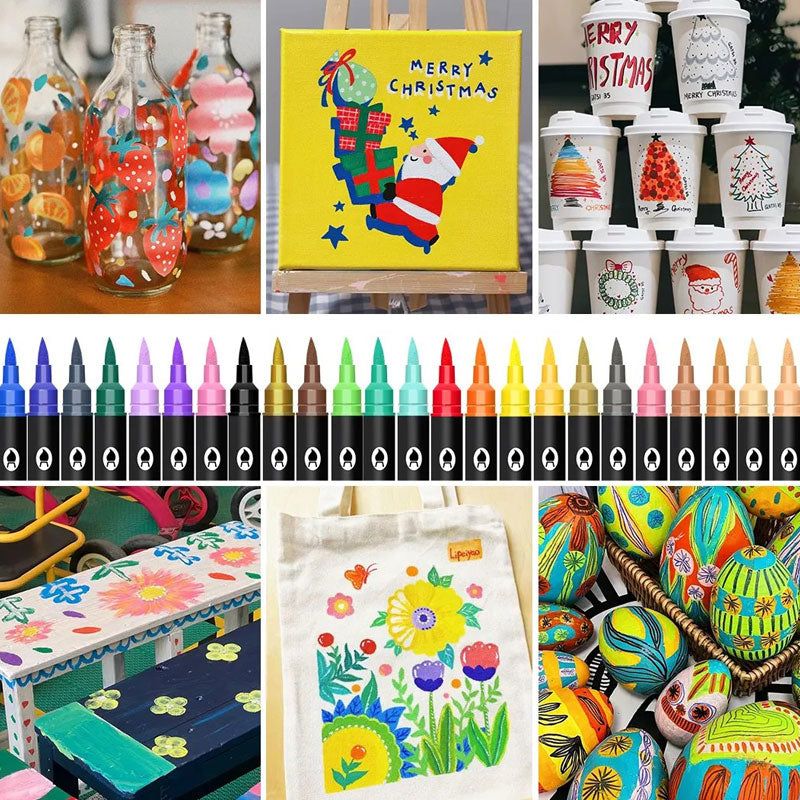 Dual Tip Acrylic Paint Pen Marker - 24/48/72 Colours/Dual Tip Acrylic Paint Pen Marker - 24/48/72/120 Colours