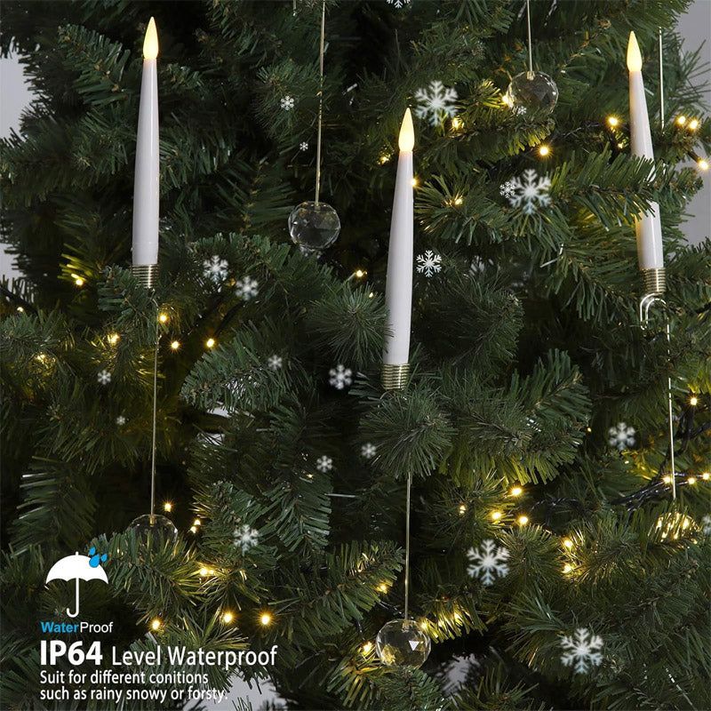 10-Pack Flameless Taper Christmas Tree Decoration Candles